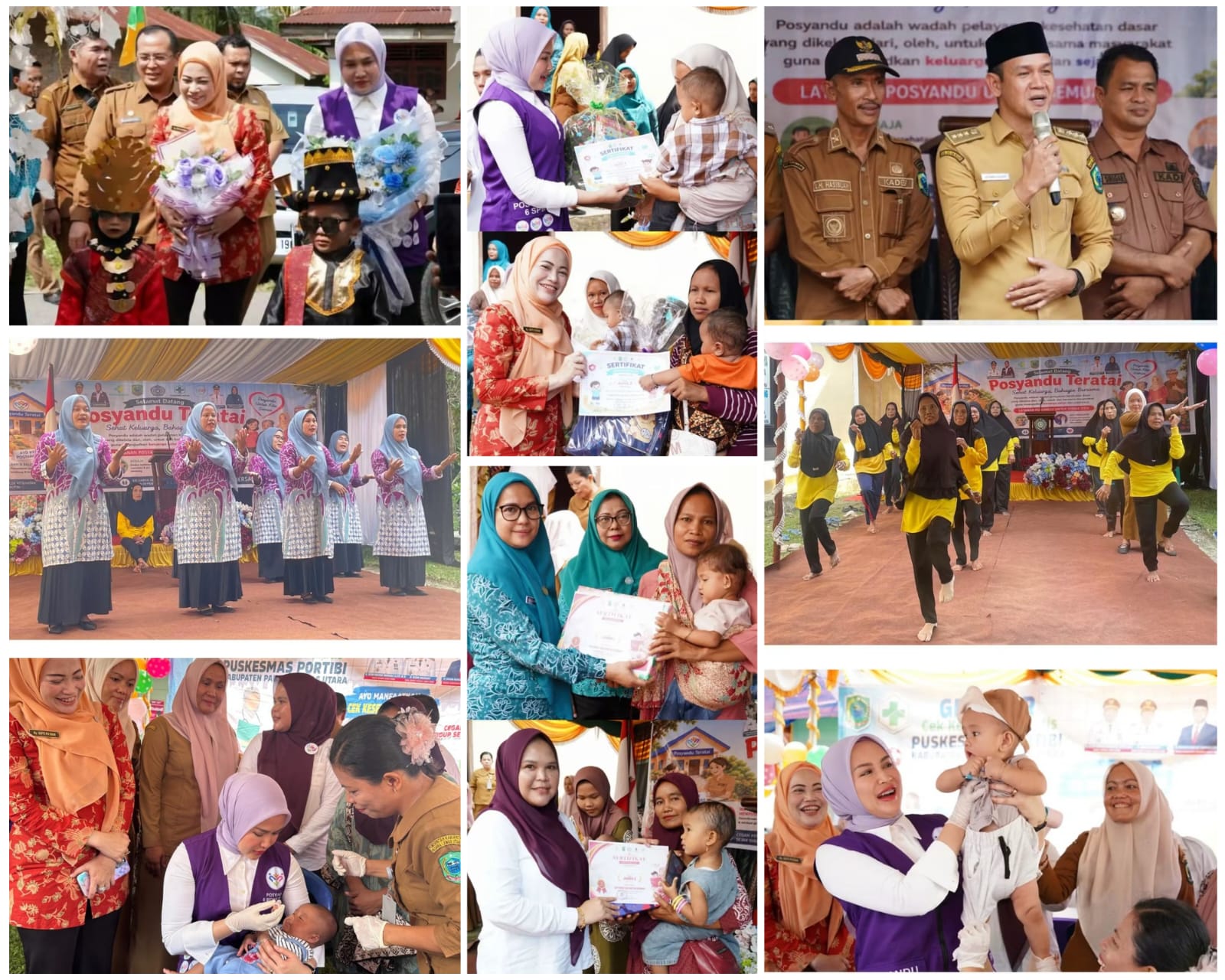 Ketua Tim Pembina Posyandu Kabupaten Padang Lawas Utara Kunjungi Posyandu Teratai Desa Aek Haruaya